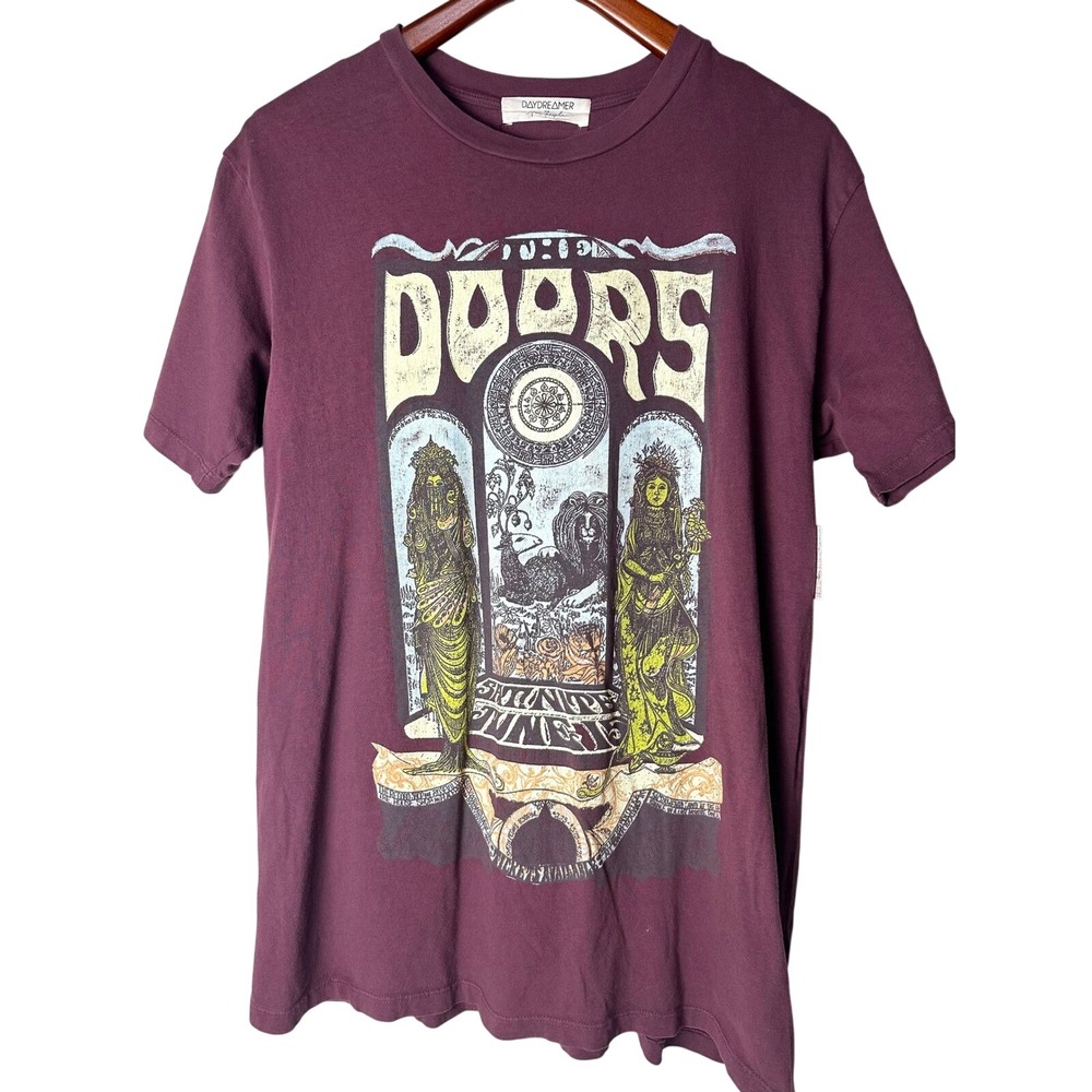 NWT Free People Daydreamer Purple The Doors Graphic T-Shirt Dress Raspberry XS